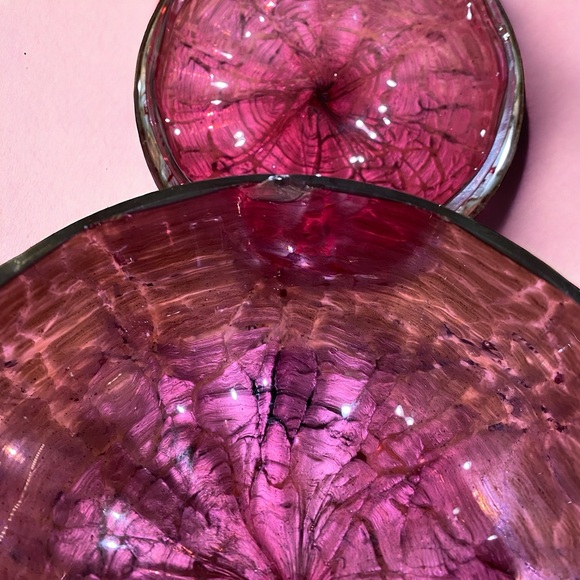 RARE antique absolutely gorgeous Loetz Titania Austria Glass lidded, footed bowl - Picture 12 of 12